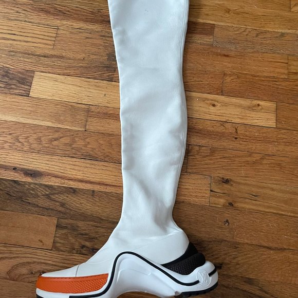 Louis Vuitton AUTHENTIC white and orange Archlight boot thigh high size 38 - Picture 2 of 8